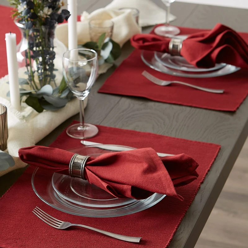 Design Imports Barn Red Ribbed 6-pc. Placemats