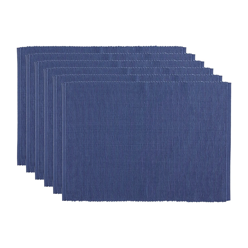 Design Imports French Blue Ribbed 6-pc. Table Linen Set