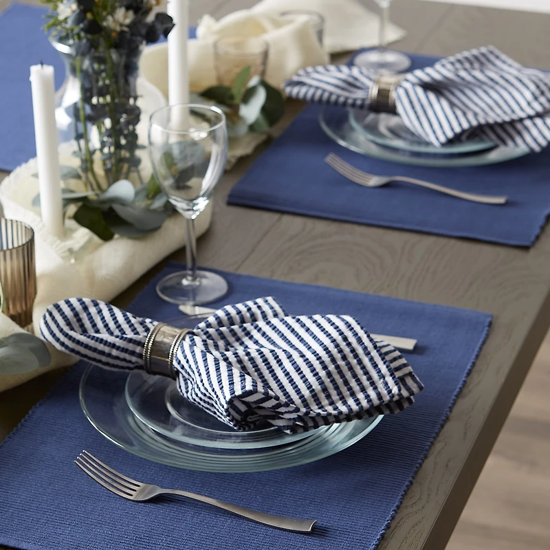 Design Imports French Blue Ribbed 6-pc. Table Linen Set