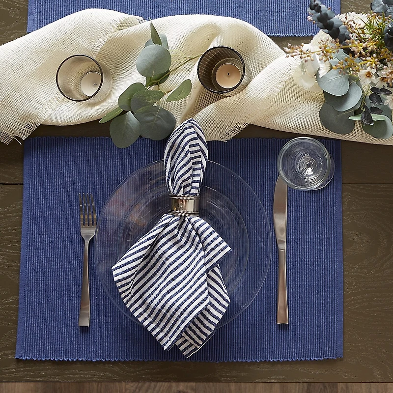 Design Imports French Blue Ribbed 6-pc. Table Linen Set