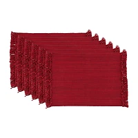 Design Imports Variegated Redwood Fringe 6-pc. Placemats