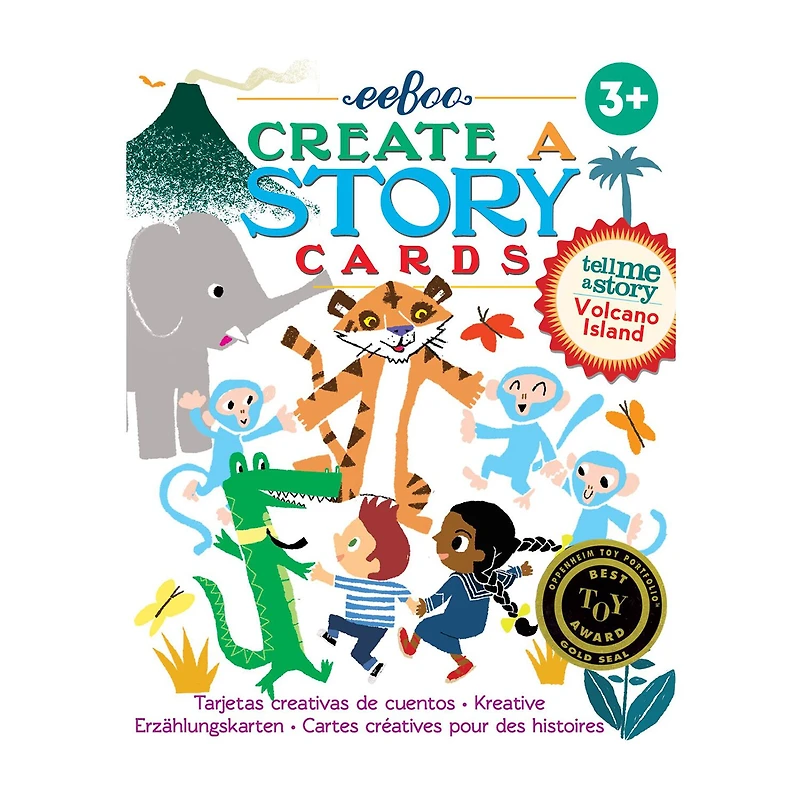 Eeboo Volcano Island Create A Story Pre-Literacy Cards Interactive Toy