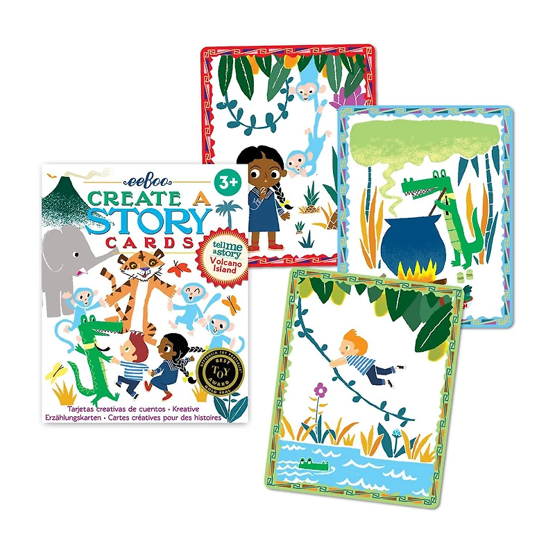 Eeboo Volcano Island Create A Story Pre-Literacy Cards Interactive Toy