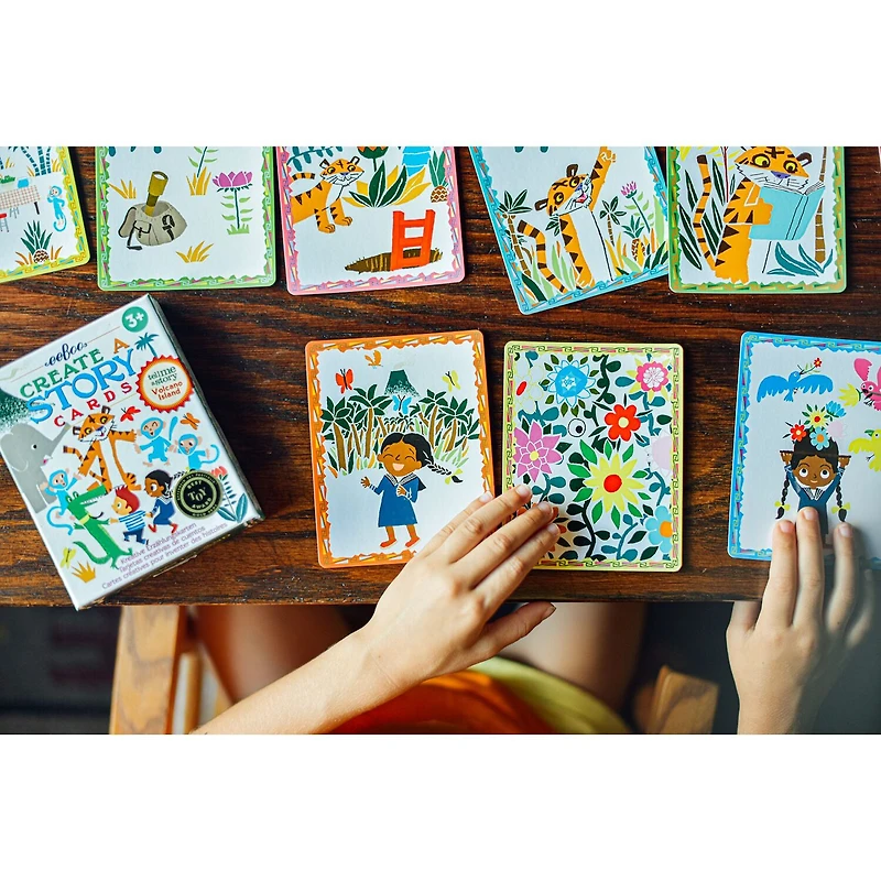 Eeboo Volcano Island Create A Story Pre-Literacy Cards Interactive Toy