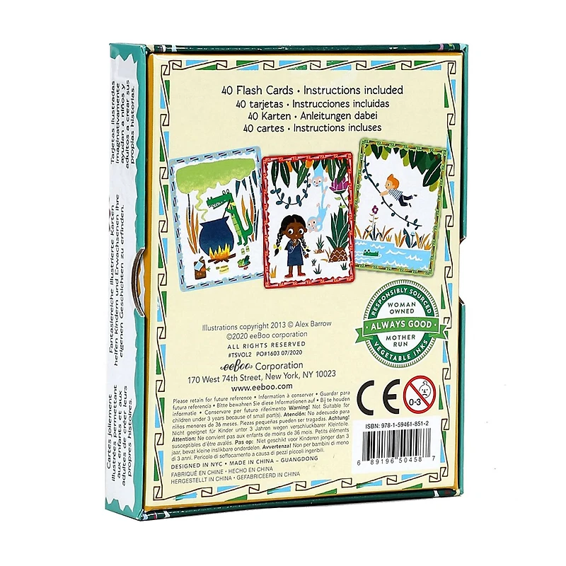 Eeboo Volcano Island Create A Story Pre-Literacy Cards Interactive Toy