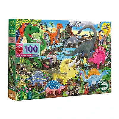 Eeboo Land Of Dinosaurs 100 Piece 100-pc. Puzzle
