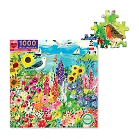 Eeboo Piece And Love Seagull Garden 1000  Piece Rectangular Adult Jigsaw 1000-pc. Puzzle
