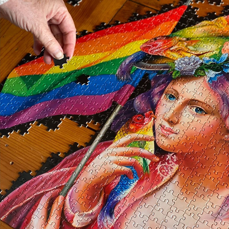 Eeboo Piece And Love Liberty Rainbow 1000 Piece Square Adult Jigsaw 1000-pc. Puzzle
