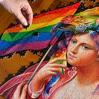 Eeboo Piece And Love Liberty Rainbow 1000 Piece Square Adult Jigsaw 1000-pc. Puzzle