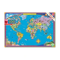 Eeboo World Map 100 Piece 100-pc. Puzzle