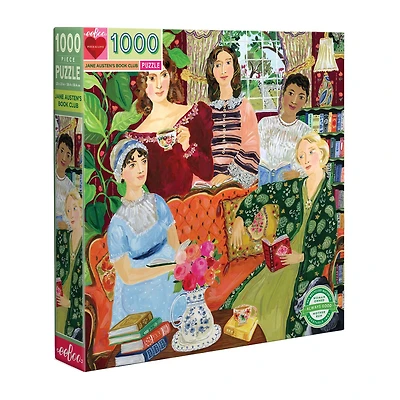 Eeboo Piece And Love Jane Austen'S Book Club 1000 Piece Square Adult Jigsaw 1000-pc. Puzzle