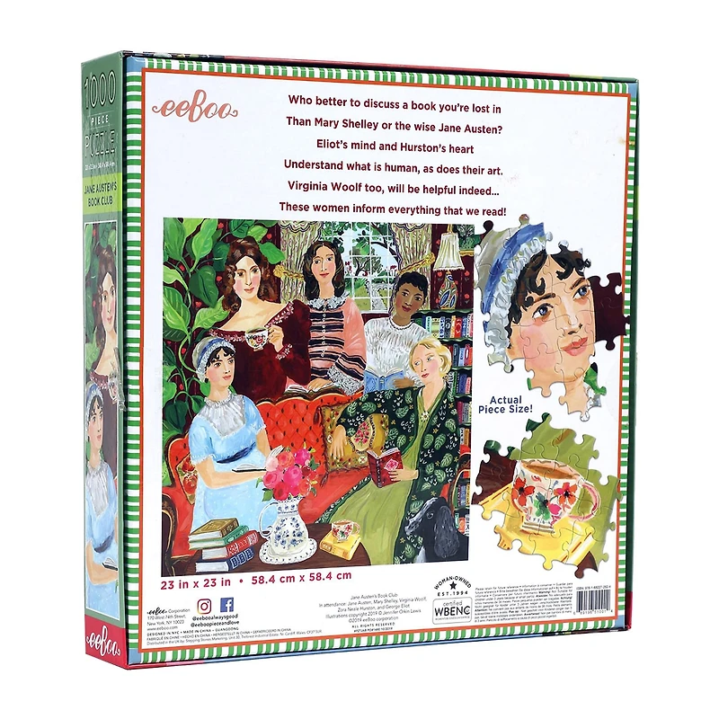 Eeboo Piece And Love Jane Austen'S Book Club 1000 Piece Square Adult Jigsaw 1000-pc. Puzzle