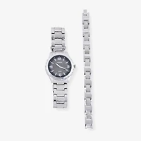 Geneva Mens Silver Tone Stainless Steel 2-pc. Watch Boxed Set Mac8080jc