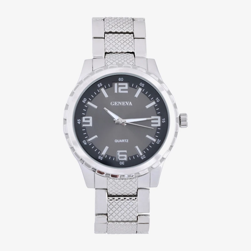 Geneva Mens Silver Tone Stainless Steel 2-pc. Watch Boxed Set Mac8080jc