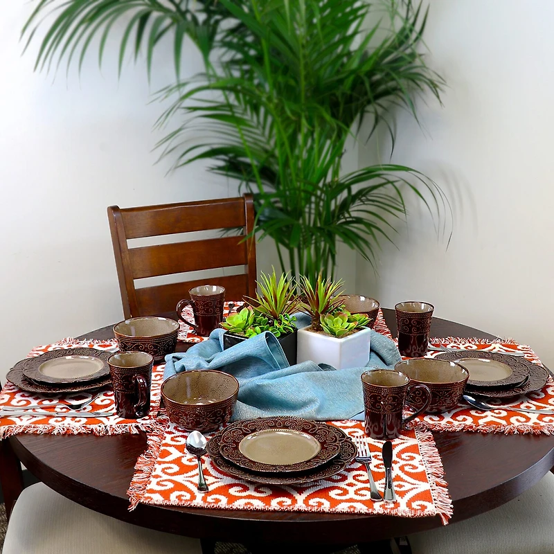 Elama Salia 16-pc. Stoneware Dinnerware Set