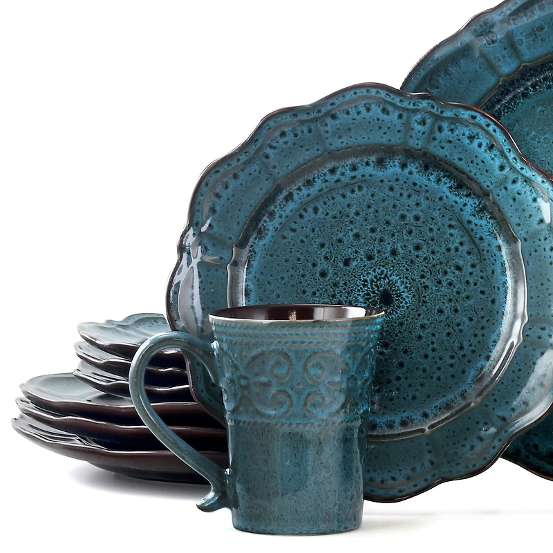 Elama Lavish 16-pc. Stoneware Dinnerware Set