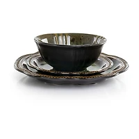 Elama Jade Waves 16-pc. Stoneware Dinnerware Set