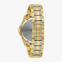 Bulova Classic Crystal Mens Crystal Accent Two Tone Stainless Steel 2-pc. Watch Boxed Set 98k115