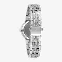 Bulova Classic Crystal Womens Crystal Accent Silver Tone Stainless Steel 2-pc. Watch Boxed Set 96x163