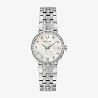Bulova Classic Crystal Womens Crystal Accent Silver Tone Stainless Steel 2-pc. Watch Boxed Set 96x163