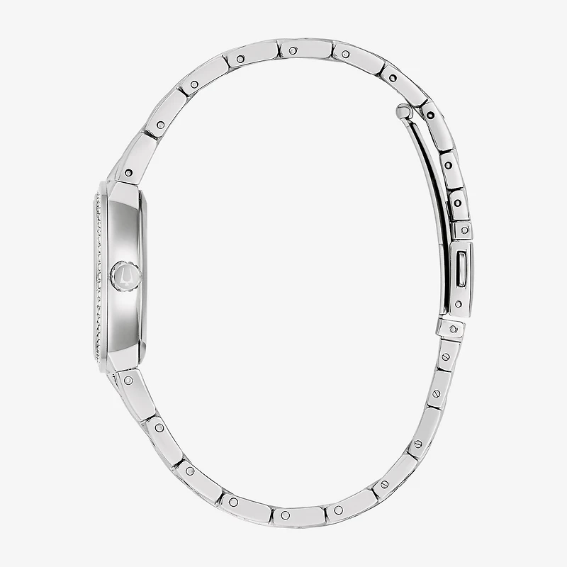 Bulova Classic Crystal Womens Crystal Accent Silver Tone Stainless Steel 2-pc. Watch Boxed Set 96x163