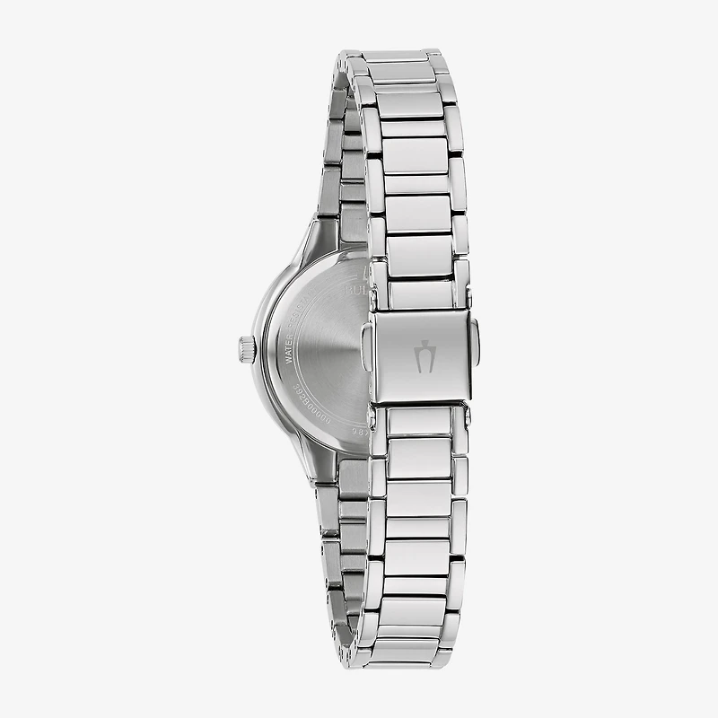 Bulova Classic Crystal Womens Crystal Accent Silver Tone Stainless Steel 2-pc. Watch Boxed Set 96x162