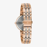 Bulova Classic Crystal Womens Crystal Accent Rose Goldtone Stainless Steel 2-pc. Watch Boxed Set 98x135