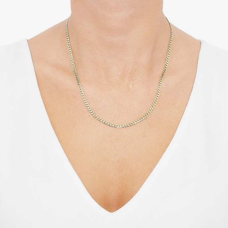 Unisex Adult 14K Gold 20 Inch Curb Chain Necklace