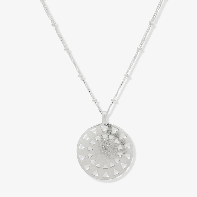 a.n.a Silver Tone Coin Womens 17 Inch Pendant Necklace
