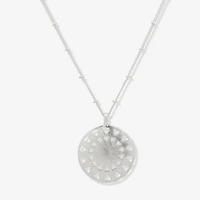 a.n.a Silver Tone Coin Womens 17 Inch Pendant Necklace