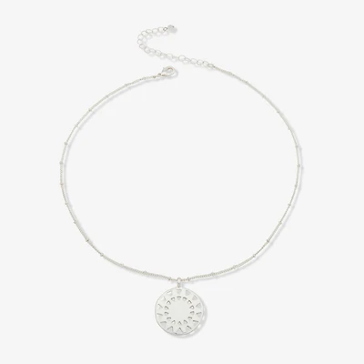 a.n.a Silver Tone Coin Womens 17 Inch Pendant Necklace