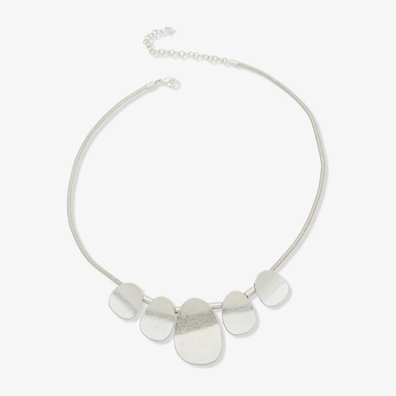 a.n.a Silver Tone Frontal Womens 18 Inch Collar Necklace