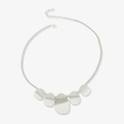 a.n.a Silver Tone Frontal Womens 18 Inch Collar Necklace