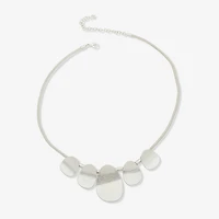 a.n.a Silver Tone Frontal Womens 18 Inch Collar Necklace