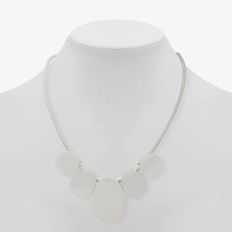 a.n.a Silver Tone Frontal Womens 18 Inch Collar Necklace