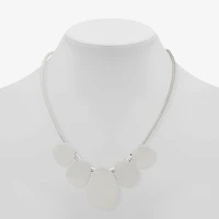 a.n.a Silver Tone Frontal Womens 18 Inch Collar Necklace