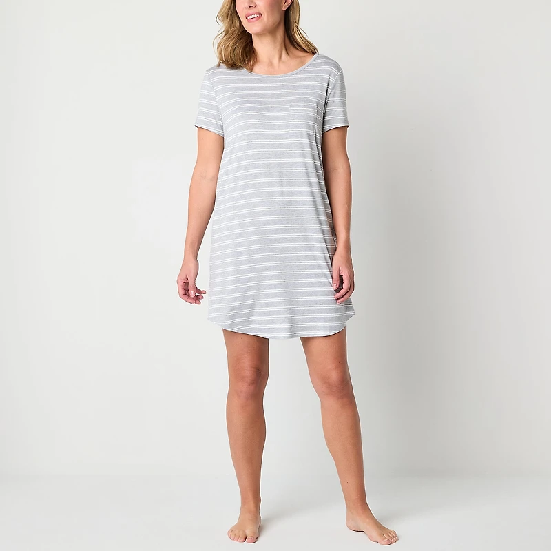 Liz Claiborne Cool and Calm Womens Short Sleeve Crew Neck Nightshirt