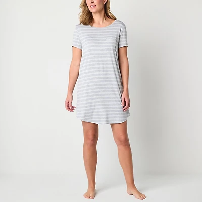Liz Claiborne Cool and Calm Womens Short Sleeve Crew Neck Nightshirt
