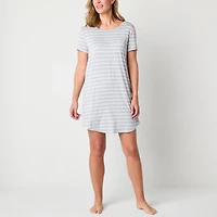 Liz Claiborne Cool and Calm Womens Short Sleeve Crew Neck Nightshirt