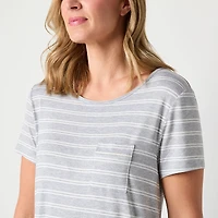 Liz Claiborne Cool and Calm Womens Short Sleeve Crew Neck Nightshirt