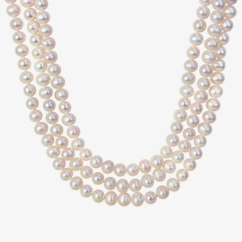 Womens White 100 Inch Strand Necklace
