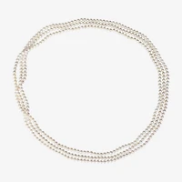 Womens White 100 Inch Strand Necklace