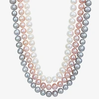 Womens White Sterling Silver 20 Inch Strand Necklace