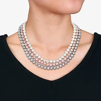 Womens White Sterling Silver 20 Inch Strand Necklace