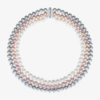 Womens White Sterling Silver 20 Inch Strand Necklace