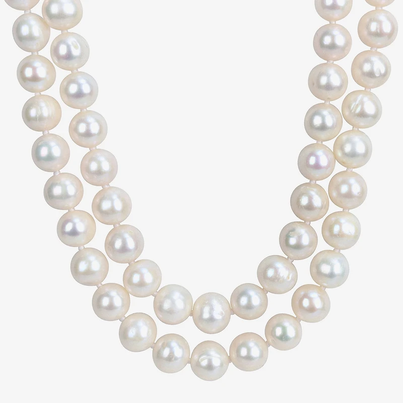 Womens White Sterling Silver 18 Inch Strand Necklace