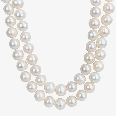 Womens White Sterling Silver Inch Strand Necklace