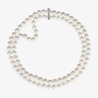 Womens White Sterling Silver 18 Inch Strand Necklace