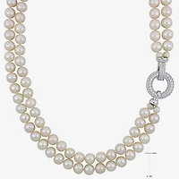 Womens White Sterling Silver Inch Strand Necklace