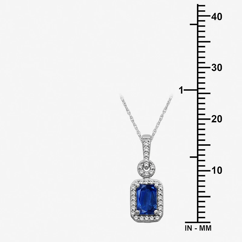 Womens Gemstone & 1/10 CT. T.W. Natural Diamond 10K Gold 18 Inch Pendant Necklace